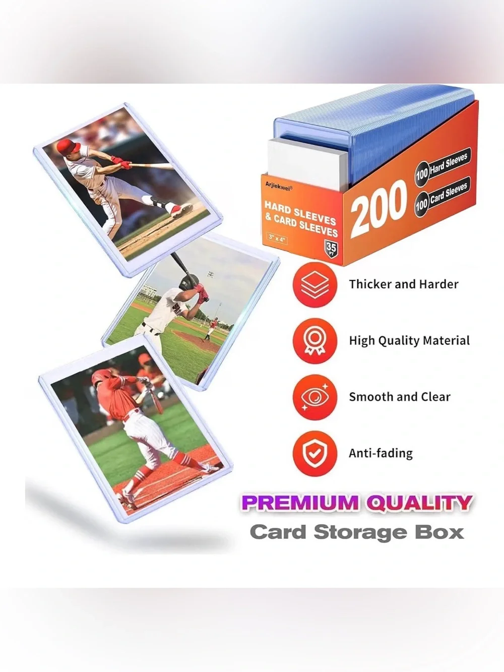Baseball Cards Protectors for Sports Football Game Cards. 400 total 001